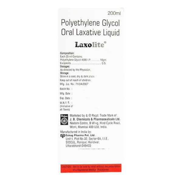 Laxolite Sugar Free Bottle Of 200ml Oral Liquid
