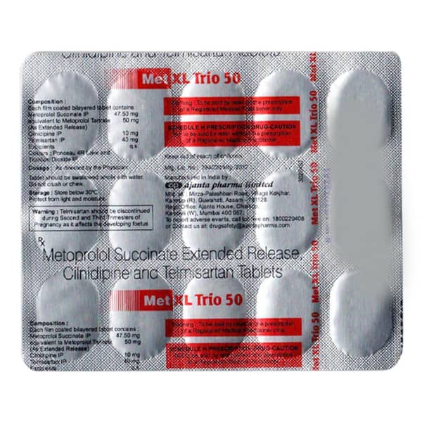 Met Xl Trio 50mg Strip Of 15 Tablets