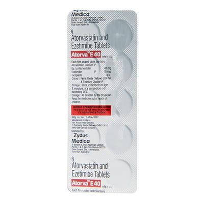 Atorva E 40mg Strip Of 10 Tablets