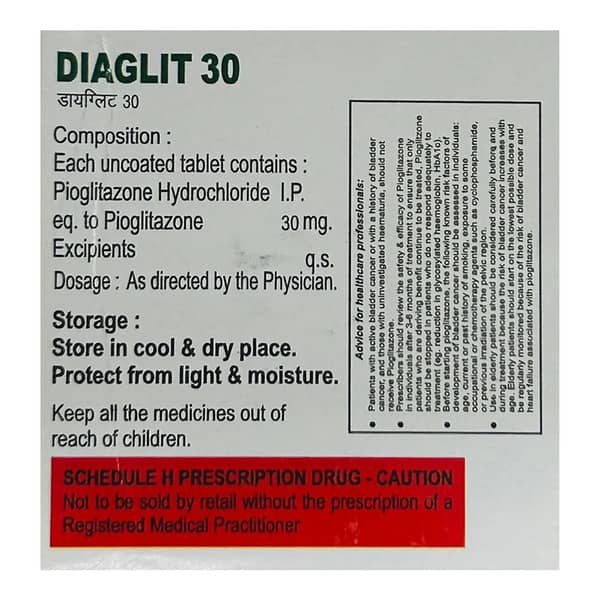 Diaglit 30Mg Strip Of 15 Tablets