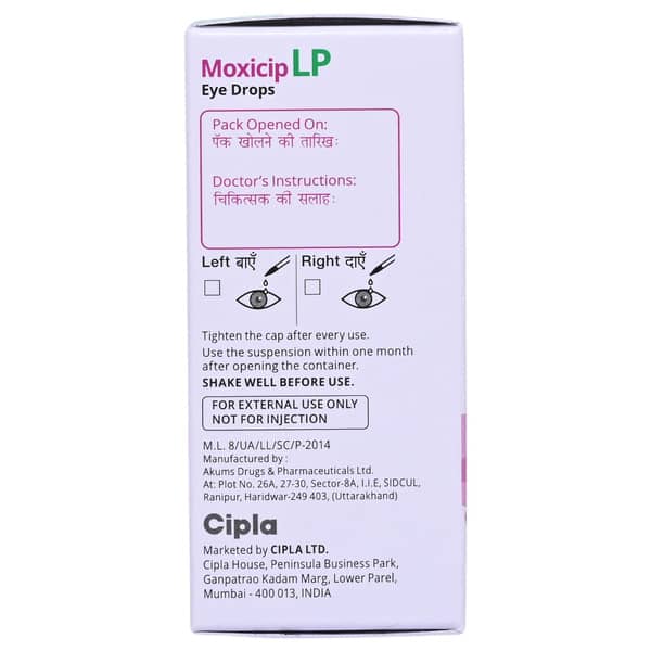 Moxicip Lp Bottle Of 5ml Eye Drops