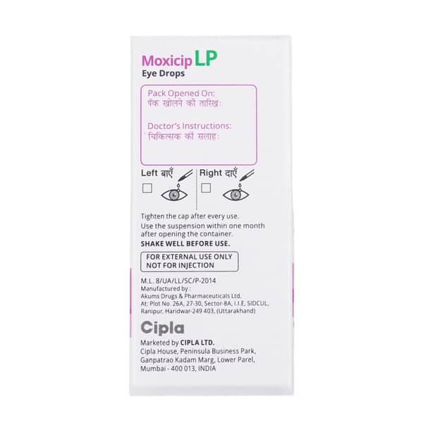 Moxicip Lp Bottle Of 5Ml Eye Drops