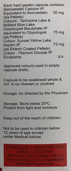 Atorva Gold 20mg Strip Of 15 Capsules