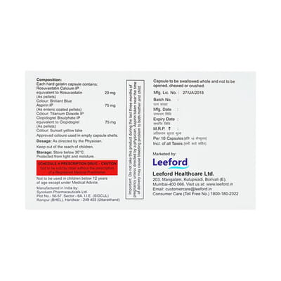Cardiorostin 20mg Gold Strip Of 10 Capsules