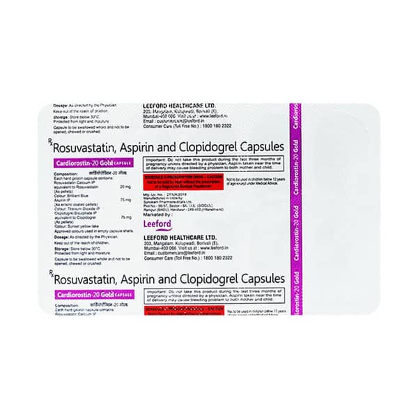 Cardiorostin 20mg Gold Strip Of 10 Capsules