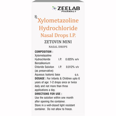 Zetovin Mini Bottle Of 10ml Nasal Drops