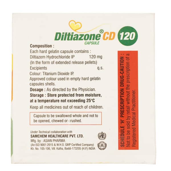 Diltiazone Cd 120Mg Strip Of 10 Capsules