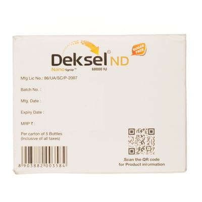 Deksel Nd Nano Sugar Free Bottle Of 5ml Syrup