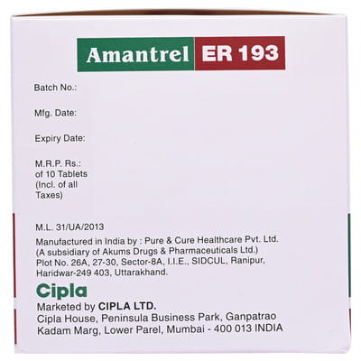 Amantrel Er 193mg Strip Of 10 Tablets