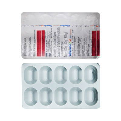 Vildapride Dm 100/10/500mg Strip Of 10 Tablets