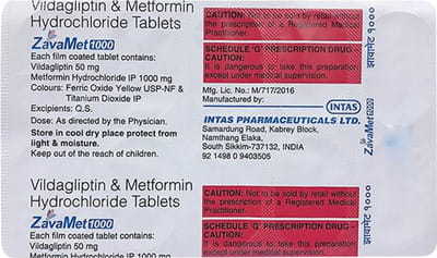 Zavamet 1000/50mg Strip Of 10 Tablets