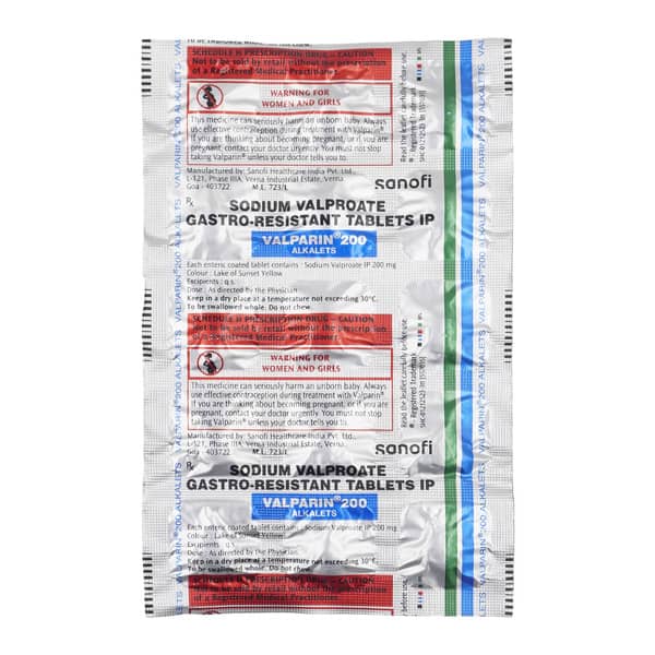 Valparin Alkalets 200Mg Strip Of 15 Tablets