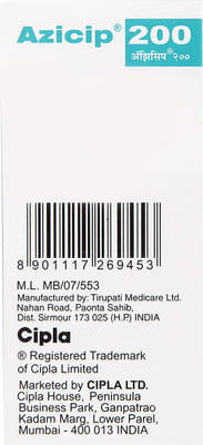 Azicip 200mg Peppermint And Orange Flavour Bottle Of 15ml Suspension