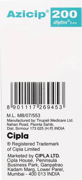 Azicip 200 Suspension | Peppermint And Orange Flavour