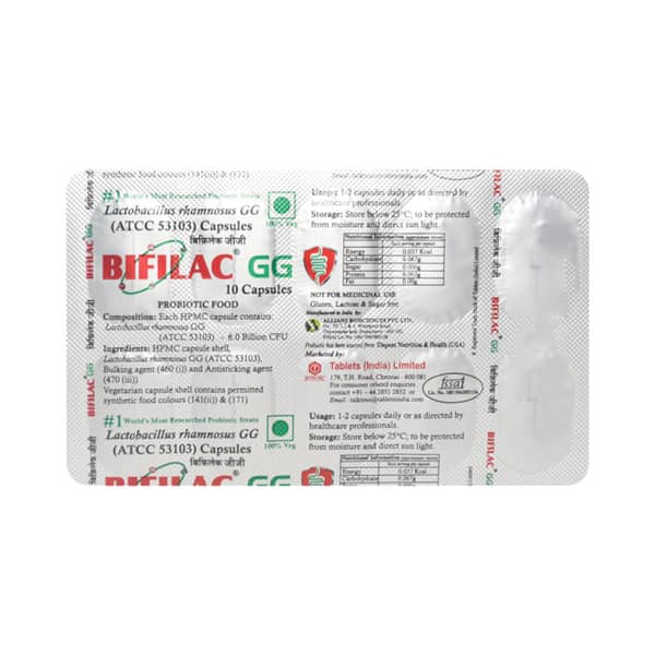 Bifilac Gg Sugar Free Strip Of 10 Capsules