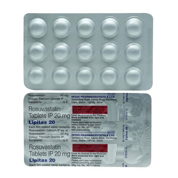 Lipitas 20mg Strip Of 15 Tablets