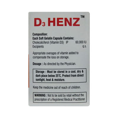 D3 Henz 60k Strip Of 4 Softgel Capsules