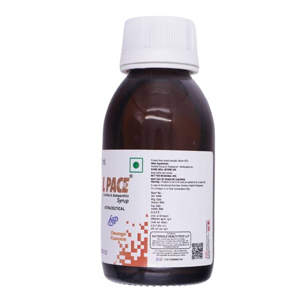 L Pace Orange Flavour Sugar Free Bottle Of 75Ml Syrup