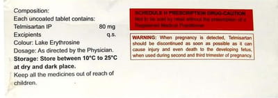 Tel Cad 80mg Strip Of 15 Tablets