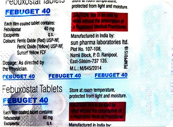 Febuget 40Mg Strip Of 15 Tablets