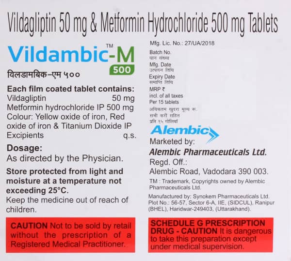 Vildambic M 500mg Strip Of 15 Tablets