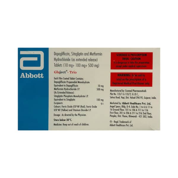 Gluject Trio 10/100/500Mg Strip Of 10 Tablets