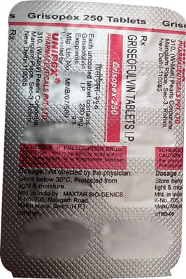 Grisopex 250mg Strip Of 10 Tablets