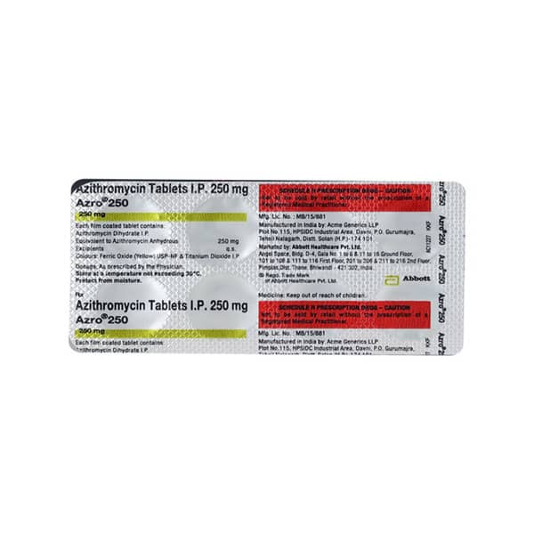 Azro 250mg Strip Of 10 Tablets