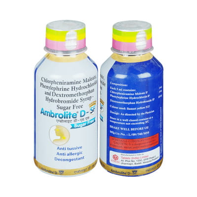 Ambrolite D Sugar Free Bottle Of 100ml Syrup