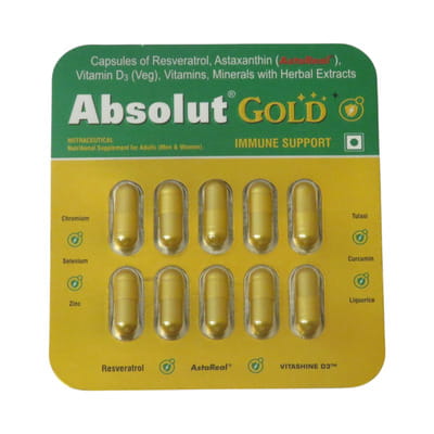 Absolut Gold Strip Of 10 Capsules