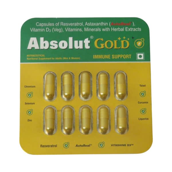 Absolut Gold Strip Of 10 Capsules