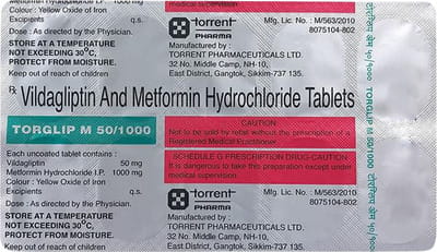 Torglip M 50/1000mg Strip Of 10 Tablets