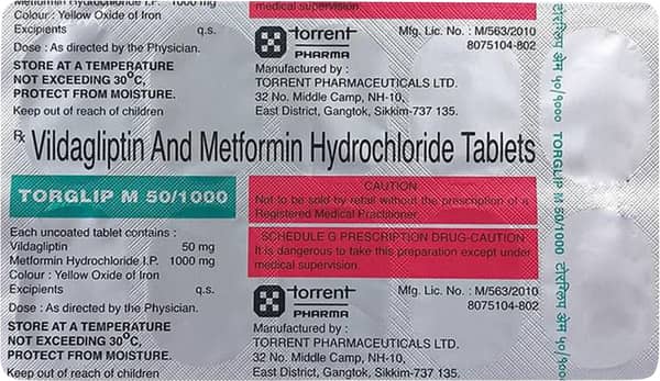 Torglip M 50/1000mg Strip Of 10 Tablets