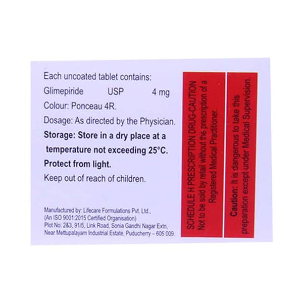 Glimiprime 4Mg Strip Of 15 Tablets