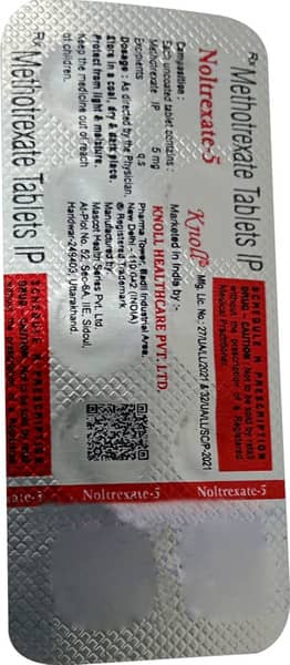 Noltrexate 5Mg Strip Of 10 Tablets
