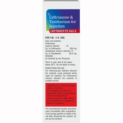Ceftrozy Tz 562.5mg Dry Vial Of 1 Powder For Injection