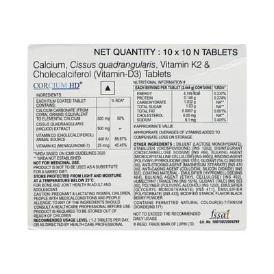 Corcium Hd Strip Of 10 Tablets