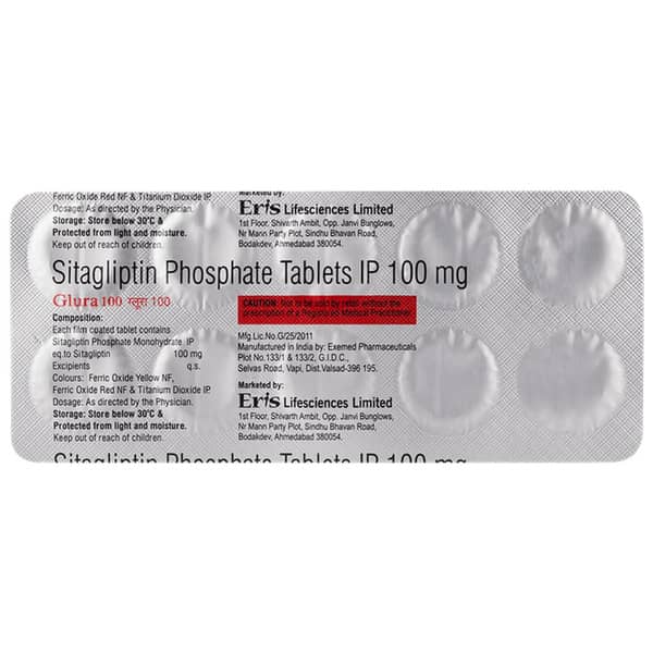 Glura 100mg Strip Of 10 Tablets