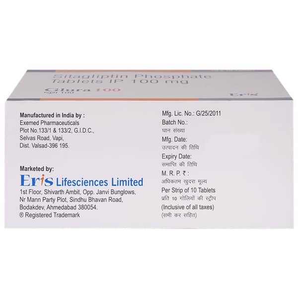 Glura 100mg Strip Of 10 Tablets
