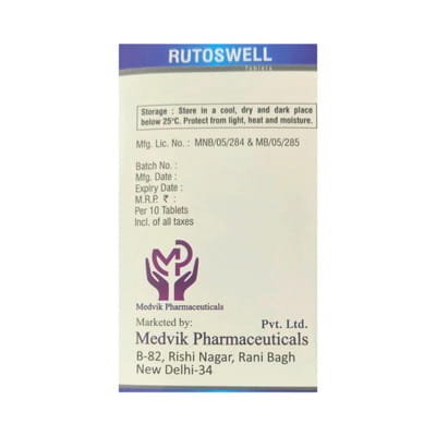 Rutoswell Strip Of 10 Tablets: Uses, Side Effects, Price & Dosage ...