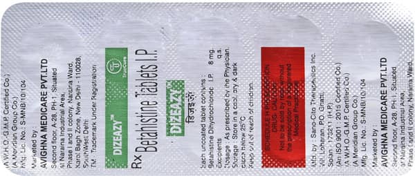 Dizeazy 8mg Strip Of 10 Tablets