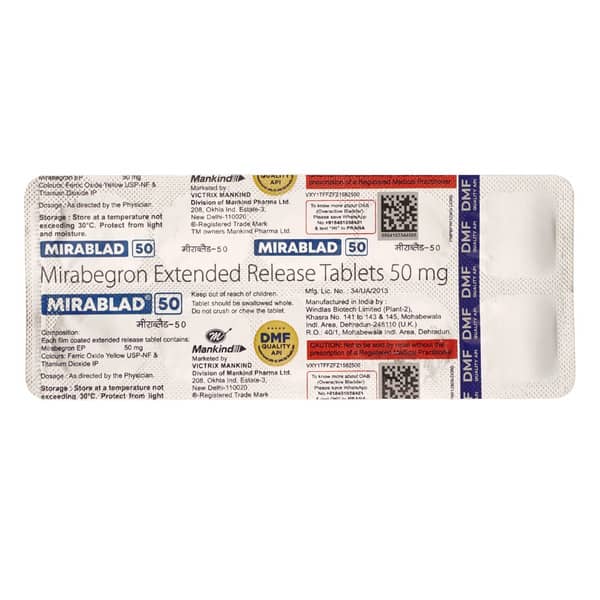 Mirablad 50mg Strip Of 10 Tablets