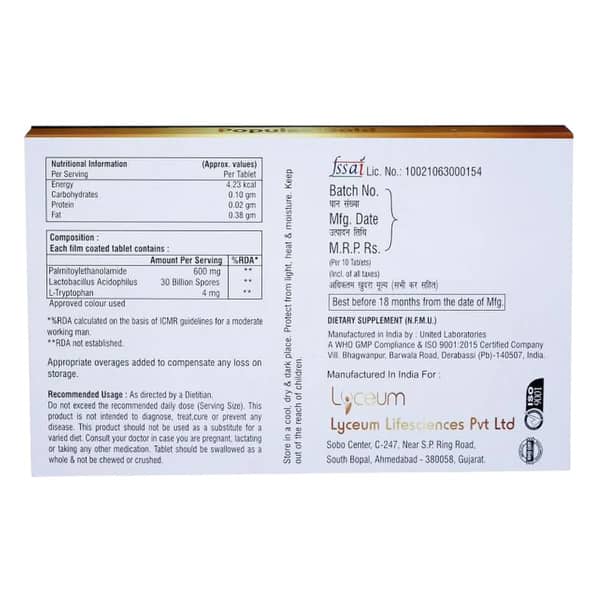 Populas Gold Strip Of 10 Tablets