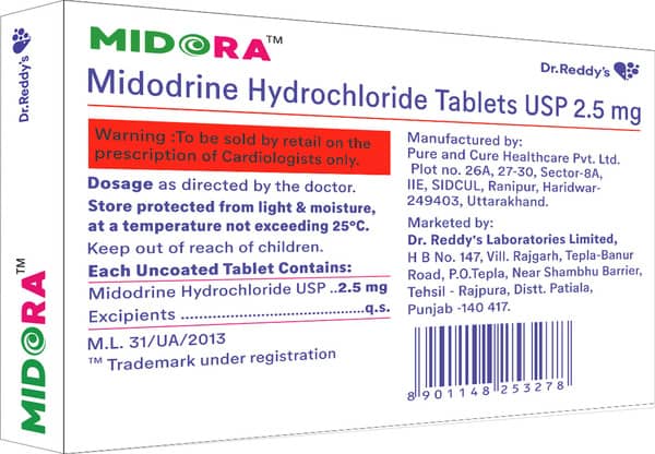 Midora 2.5mg Strip Of 30 Tablets