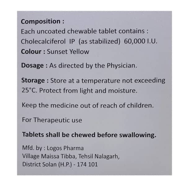 Vito 60k Orange Flavour Sugar Free Strip Of 4 Chewable Tablets