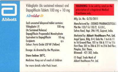 Abvida D 100/10mg Strip Of 10 Tablets