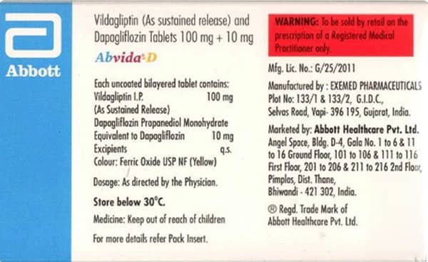 Abvida D 100/10Mg Strip Of 10 Tablets