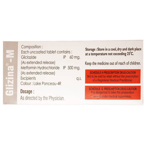 Glizina M 60/500Mg Strip Of 10 Tablets