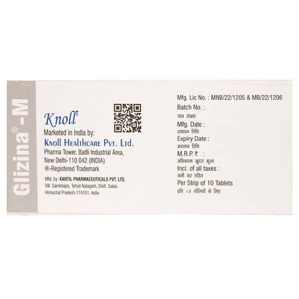 Glizina M 60/500Mg Strip Of 10 Tablets