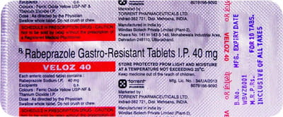 Veloz 40mg Strip Of 10 Tablets